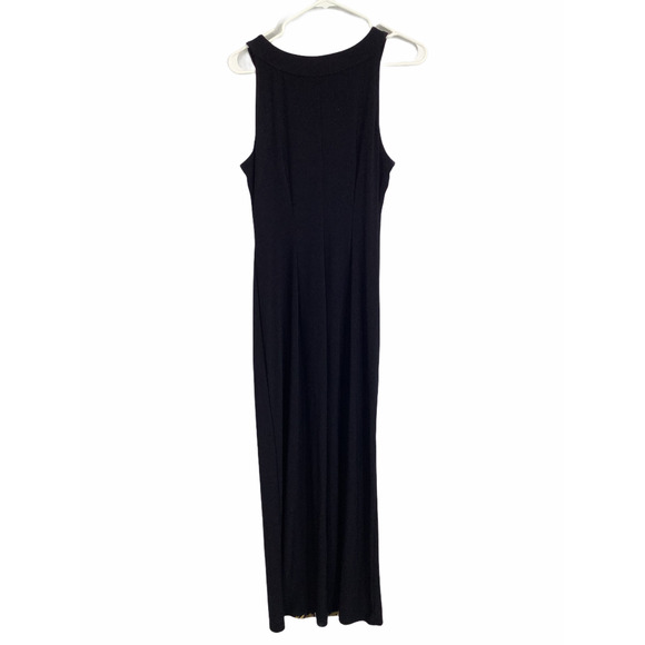 AB Studio Black Animal Sleeveless Maxi Dress M - Picture 5 of 6